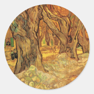 The Road Menders by Vincent van Gogh Classic Round Sticker