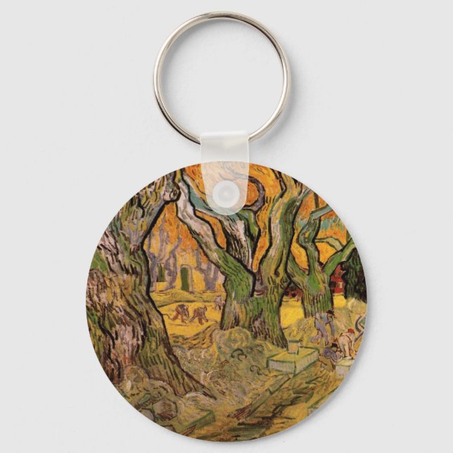 The Road Menders by Vincent van Gogh Key Ring (Front)
