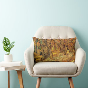 The Road Menders by Vincent van Gogh Lumbar Cushion