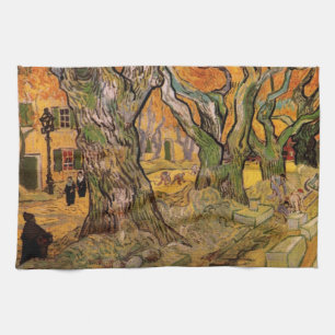 The Road Menders by Vincent van Gogh Tea Towel