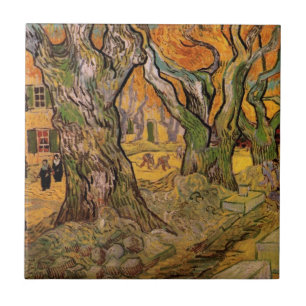 The Road Menders by Vincent van Gogh Tile