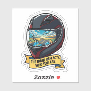 The Road Reflects Who You Are Biker Helmet Vinyl