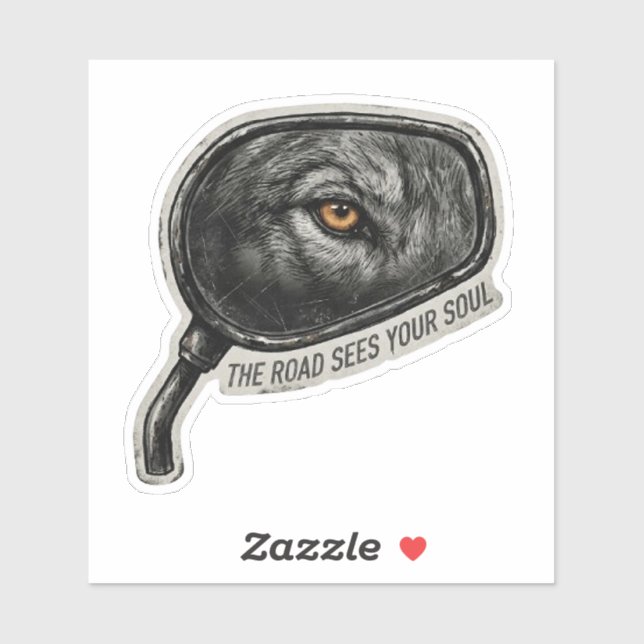 The Road Sees Your Soul Wolf Rearview Mirror (Sheet)