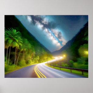 the road through the dark night poster