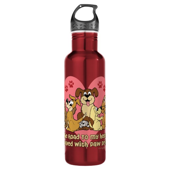 The Road To My Heart Dogs 710 Ml Water Bottle (Front)