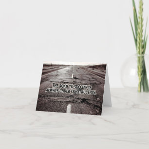 "The road to success" Inspirational Quote Thank You Card