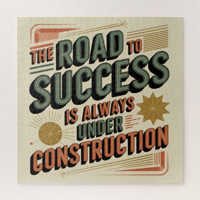 The Road To Success Is Always Under Construction Jigsaw Puzzle (Vertical)
