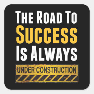 The road to success square sticker