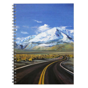 the road to the mountains oil paintingasphalt,autu notebook