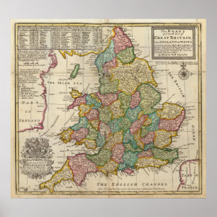 The roads of England and Wales Poster