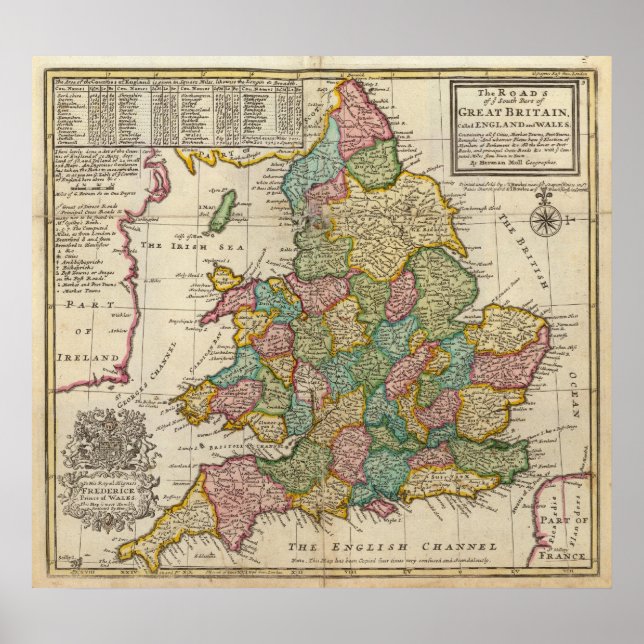 The roads of England and Wales Poster (Front)