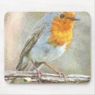 The Robin Is A Gabriel Watercolor Mouse Pad