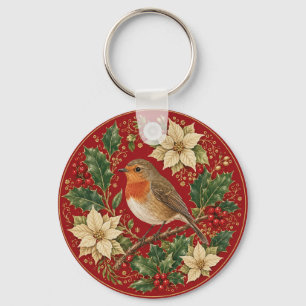 The Robin’s Winter Wreath Key Ring