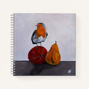The Robin's Fleeting Visit Painting by Alfred Fox Notebook