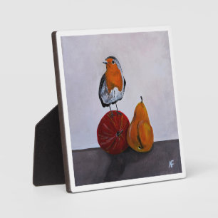 The Robin's Fleeting Visit Painting by Alfred Fox Plaque