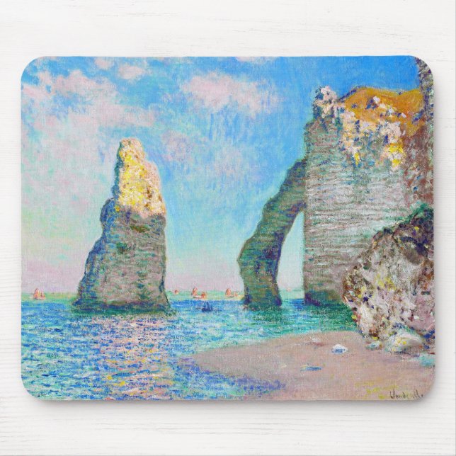 The Rock Needle and the Porte d'Aval Claude Monet Mouse Pad (Front)