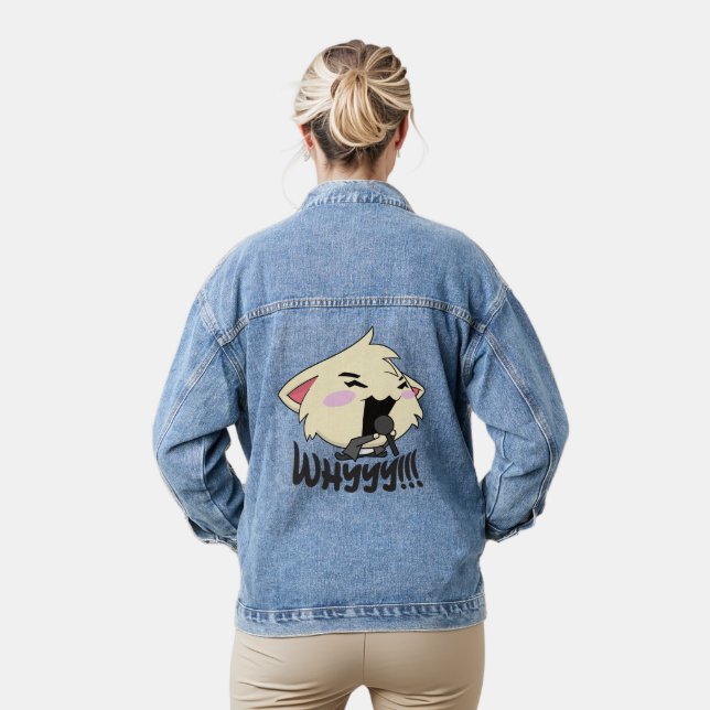 The Rock Star Cat - Whyyyyy Denim Jacket (Model)