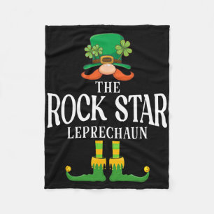 The Rock Star Leprechaun St Patricks Day Matching Fleece Blanket