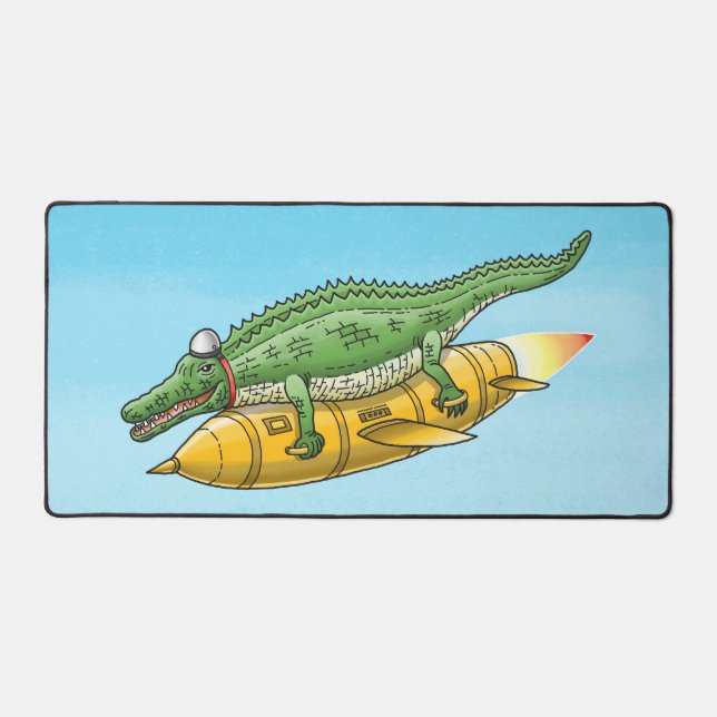 The Rocket Crocodile's Desk Mat (Front)