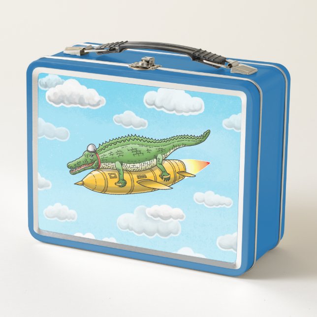The Rocket Crocodile's Metal Lunch Box (Front)
