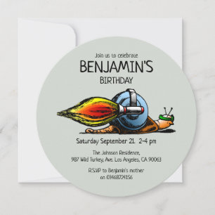 The Rocket Snail Birthday Invitation