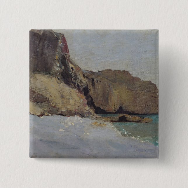 The Rocks at Vallieres, near Royan 15 Cm Square Badge (Front)