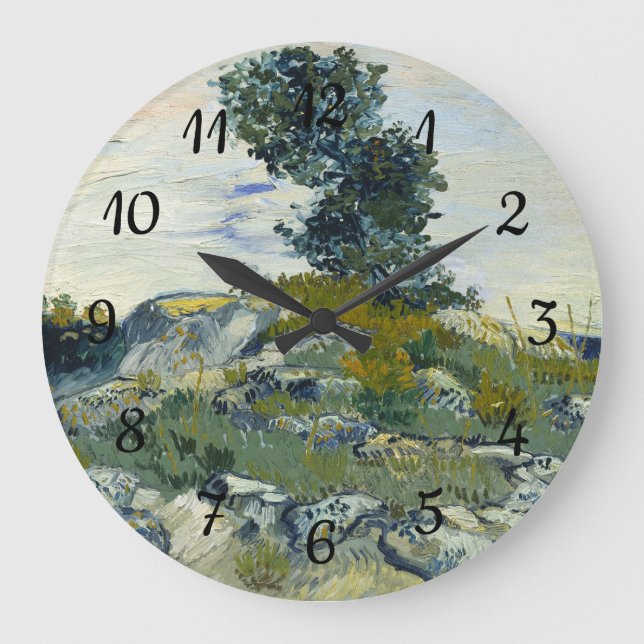 The Rocks Vincent van Gogh  Large Clock (Front)
