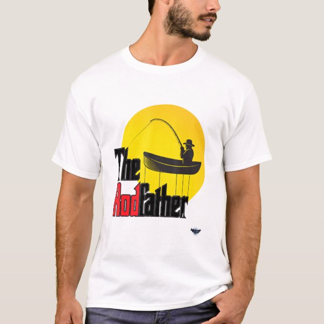 The Rodfather Fishing Enthusiast Fisherman Dad T-Shirt (Front)