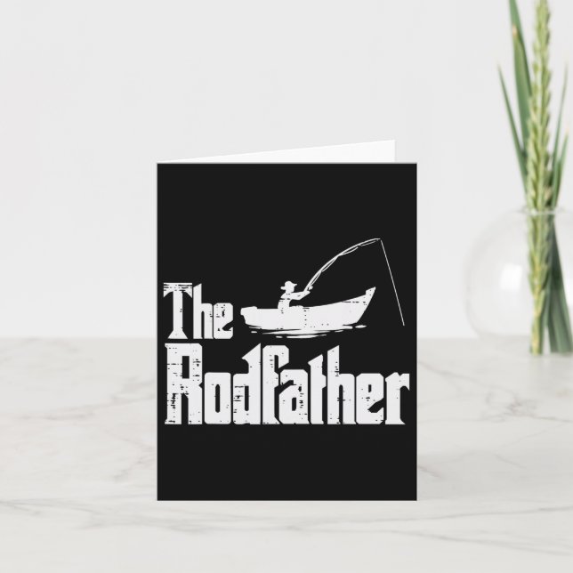 The Rodfather Fun Fishing Fathers Day Movie Pun Da Card (Front)