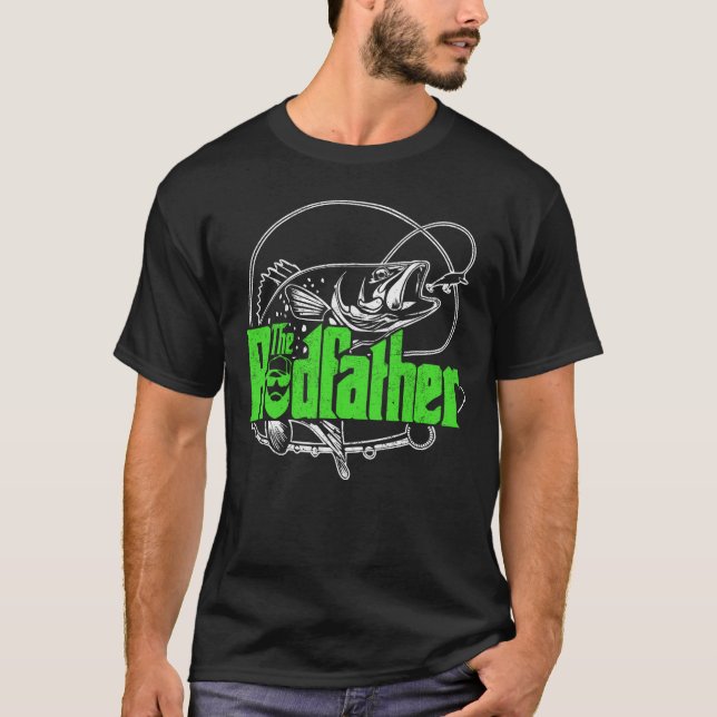 The Rodfather Funny and Fishermen Gifts Fishing T-Shirt (Front)