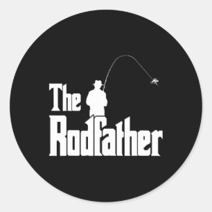 The Rodfather Funny Fisherman T Shirt Sea Classic Round Sticker