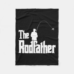 The Rodfather Funny Fisherman T Shirt Sea  Fleece Blanket