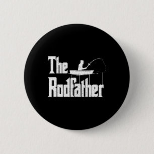 The Rodfather Funny Fishing Dad Gift 6 Cm Round Badge