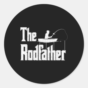 The Rodfather Funny Fishing Dad Gift Classic Round Sticker