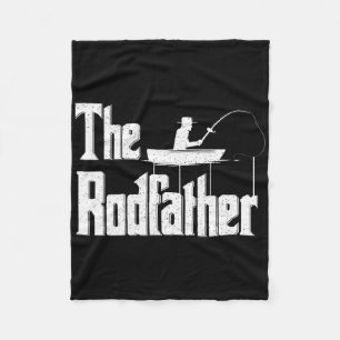 The Rodfather Funny Fishing Dad Gift Fleece Blanket