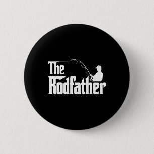 The Rodfather Funny Fishing Dad Humour 6 Cm Round Badge
