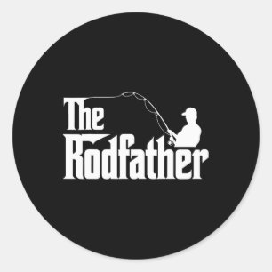 The Rodfather Funny Fishing Dad Humour  Classic Round Sticker