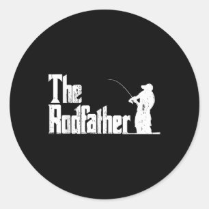 The Rodfather Funny Fishing Outdoor Fisherman Fath Classic Round Sticker