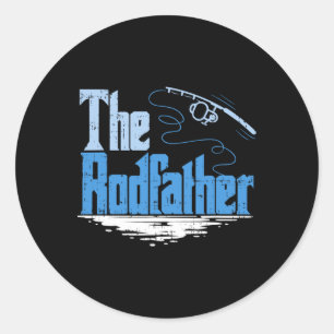 The Rodfather Funny Fishing Parody  Classic Round Sticker