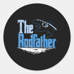 The Rodfather Funny Fishing Parody  Classic Round Sticker