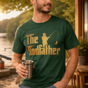 The Rodfather Funny Fishing Parody Design for Dad  T-Shirt