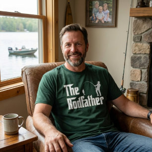 The Rodfather Funny Fishing Parody Design for Dad  T-Shirt