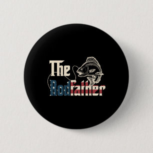 The Rodfather Retro Groovy Fishing Lover Fathers D 6 Cm Round Badge