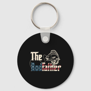 The Rodfather Retro Groovy Fishing Lover Fathers D Key Ring