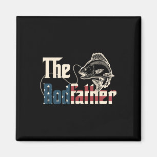The Rodfather Retro Groovy Fishing Lover Fathers D Magnet