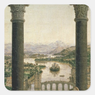 The Rolin Madonna , c.1435 Square Sticker