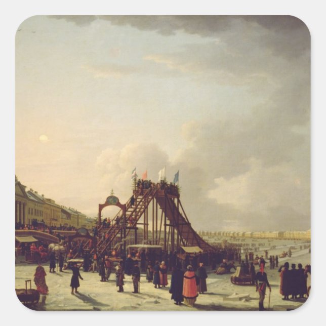 The rollercoasters on the Neva in St. Square Sticker (Front)