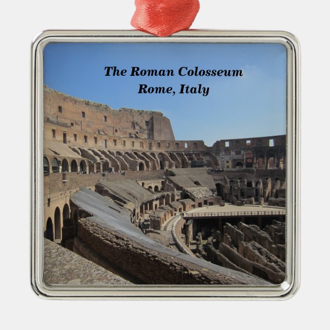 The Roman Colosseum, Rome, Italy Metal Tree Decoration (Front)
