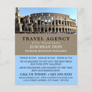 The Roman Colosseum, Rome, Travel Agency Advert Flyer