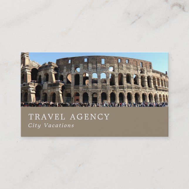 The Roman Colosseum, Rome, Travel Agent Business Card (Front)